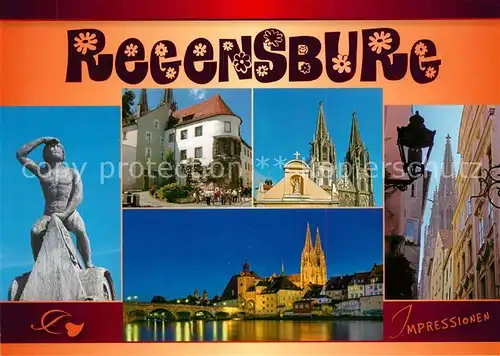 AK / Ansichtskarte Regensburg Skulptur Dom Bruecke Regensburg