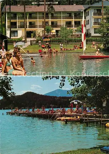 AK / Ansichtskarte St_Kanzian_Klopeiner_See Terrassenhotel Strandbad Liegewiese Badesteg St_Kanzian_Klopeiner_See