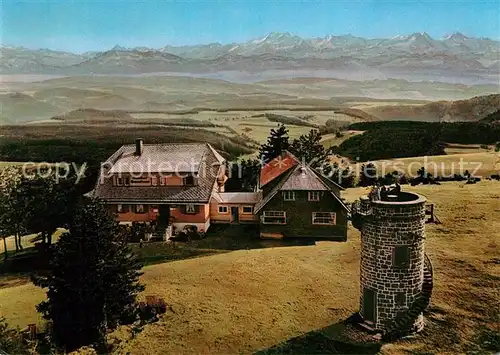 AK / Ansichtskarte Furtwangen Berggasthof zum Brendturm auf dem Brend Schwarzwald Alpenkette Fliegeraufnahme Furtwangen