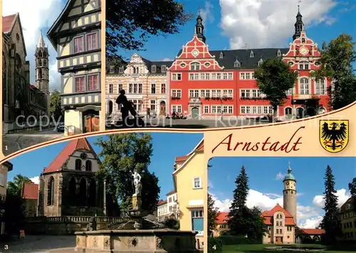 AK / Ansichtskarte Arnstadt_Ilm Liebfrauenkirche Rathaus Bachkirche Arnstadt_Ilm