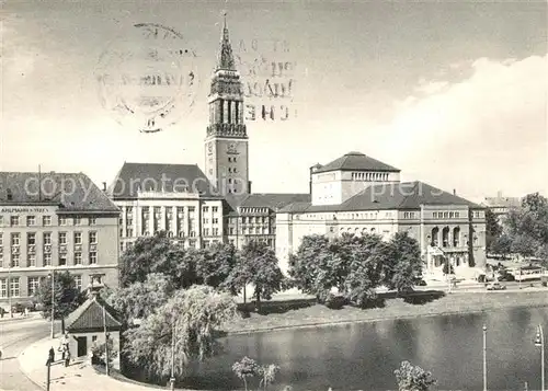 AK / Ansichtskarte Kiel Rathaus Stadttheater Kiel