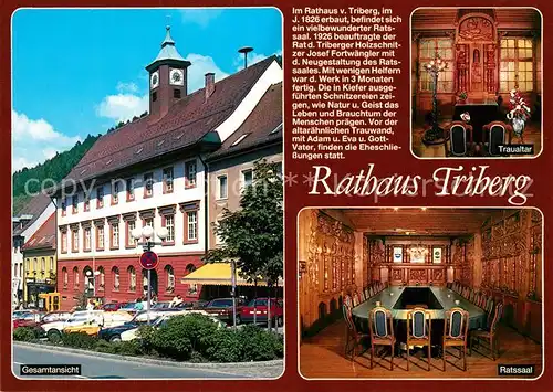 AK / Ansichtskarte Triberg_Schwarzwald Rathaus Ratssaal Chronik Triberg Schwarzwald