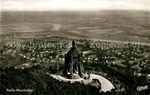 AK / Ansichtskarte Porta_Westfalica Kaiser Wilhelm Denkmal Fliegeraufnahme Porta_Westfalica