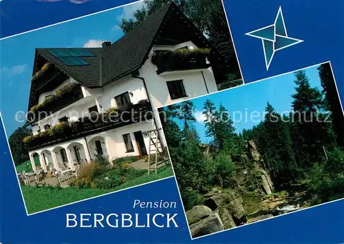 AK / Ansichtskarte Marienberg_Erzgebirge Pension Bergblick Felsen Marienberg Erzgebirge