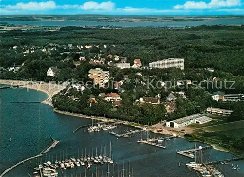 AK / Ansichtskarte Gluecksburg_Ostseebad Hafen Fliegeraufnahme Gluecksburg_Ostseebad