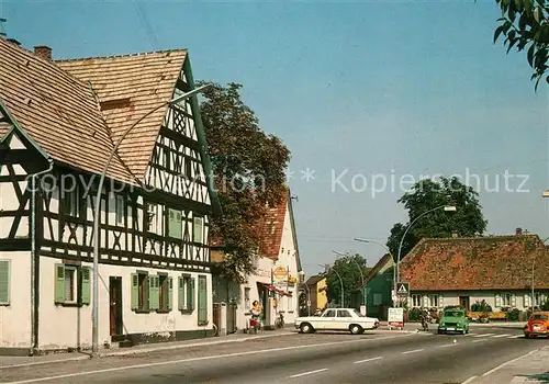 AK / Ansichtskarte Hochstetten_Linkenheim Hochstetten Kirche Karlsruherstrasse Hochstetten