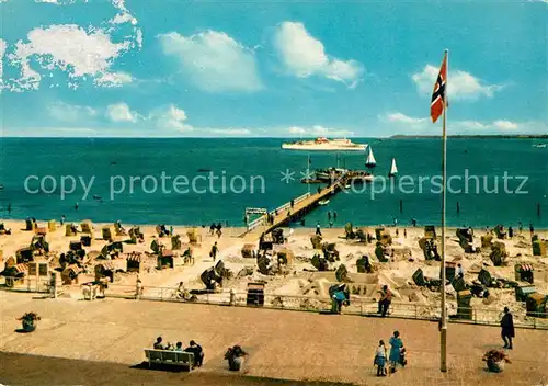 AK / Ansichtskarte Travemuende_Ostseebad Promenade Strand Seebruecke Travemuende_Ostseebad