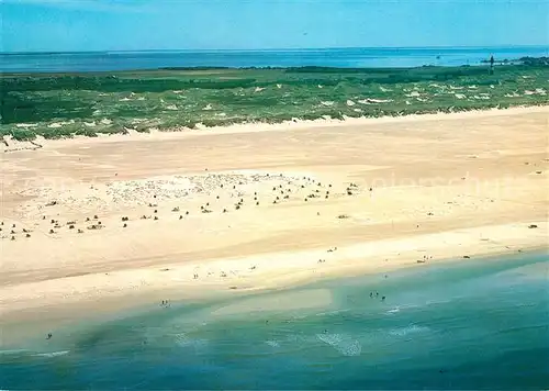 AK / Ansichtskarte Insel_Amrum Fliegeraufnahme mit Kniepsand und Leuchtturm von Wittduen Insel Amrum