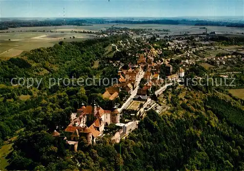 AK / Ansichtskarte Langenburg_Wuerttemberg Schloss Langenburg Fliegeraufnahme Langenburg Wuerttemberg