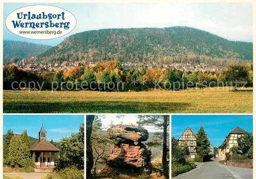 AK / Ansichtskarte Wernersberg_Pfalz Landschaftspanorama Kapelle Felsen Ortsstrasse Wernersberg Pfalz