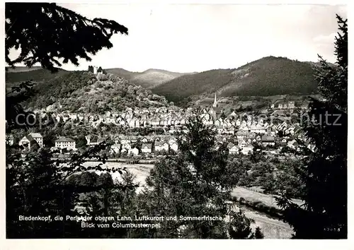 Biedenkopf Luftkurort Sommerfrische Blick vom Columbustempel Biedenkopf