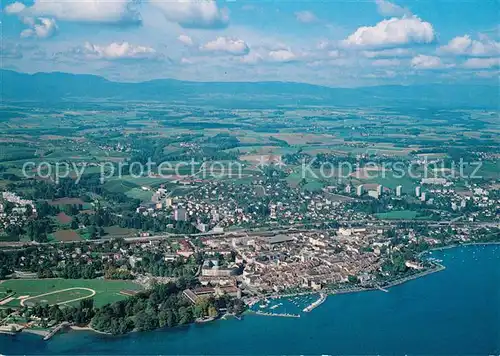 AK / Ansichtskarte Morges Fliegeraufnahme Lac Leman Morges