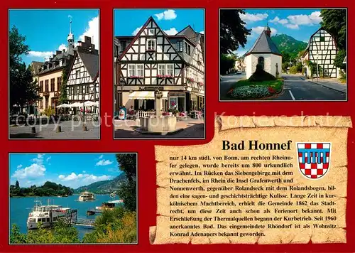 AK / Ansichtskarte Bad_Honnef Altes Rathaus Hauptstrasse Gnadenkapelle Drachenfels Grafenwerth Bad_Honnef