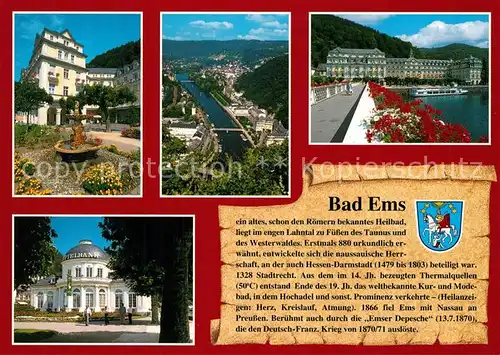 AK / Ansichtskarte Bad_Ems Promenade Kurhotel Spielbank Bad_Ems