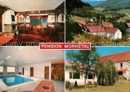 AK / Ansichtskarte Amorbach Pension Morretal Gaststube Hallenbad Panorama Amorbach