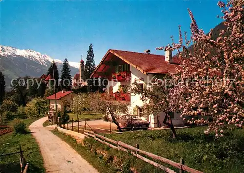 AK / Ansichtskarte Partschins_Merano_Suedtirol Garni Haus Bergblick Baumbluete Partschins_Merano