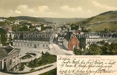 AK / Ansichtskarte Bad_Langenschwalbach Blick von Villa Werner Bad_Langenschwalbach