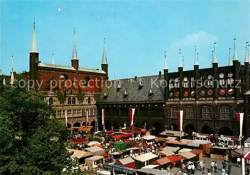 AK / Ansichtskarte Luebeck Markt Rathaus Luebeck