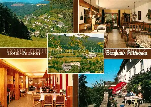 AK / Ansichtskarte Schwalefeld Panorama Hotel Pension Berghaus Puettmann Gastraeume Terrasse Schwalefeld