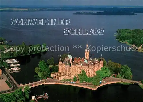 AK / Ansichtskarte Schwerin_Mecklenburg Schloss Fliegeraufnahme Schwerin_Mecklenburg