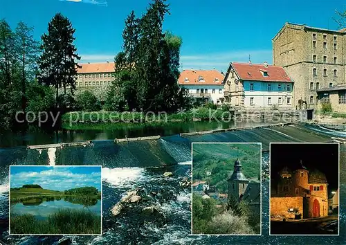 AK / Ansichtskarte Odernheim_Glan Bannmuehle Schule Wehr Weiher Hellersberg Kirche Wittelsbacher Schloesschen Odernheim_Glan