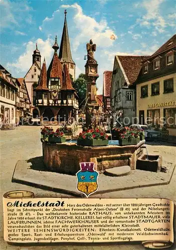 AK / Ansichtskarte Michelstadt Stadtkirche Marktbrunnen Michelstadt