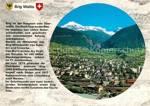 AK / Ansichtskarte Brig_VS mit Wasenhorn und Simplonpass Brig_VS