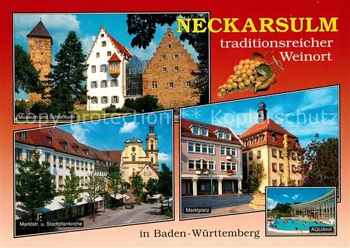 AK / Ansichtskarte Neckarsulm Museum Marktstrasse Marktplatz Aquatoll Neckarsulm