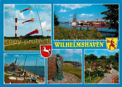 AK / Ansichtskarte Wilhelmshaven Leuchtturm Panorama Strand Park Wilhelmshaven