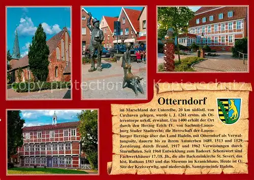 AK / Ansichtskarte Otterndorf_Niederelbe St Severi Kirche Utroeper am Kirchplatz Hadler Haus Alte Lateinschule Otterndorf Niederelbe