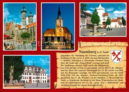 AK / Ansichtskarte Naumburg_Saale Dom St Peter und Paul Wenzelskirche Marientor Rathaus Naumburg_Saale