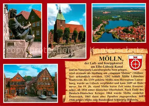 AK / Ansichtskarte Moelln_Lauenburg Till Eulenspiegel St Nicolai Luftperspektive Historische Fassaden Moelln_Lauenburg