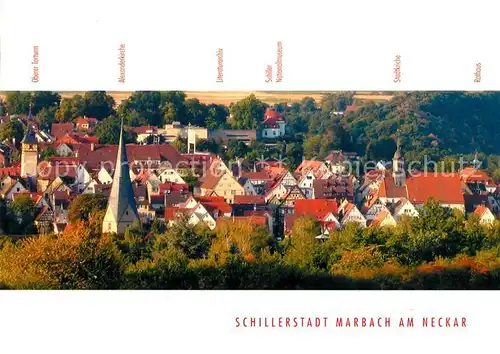 AK / Ansichtskarte Marbach_Neckar Teilansicht Schillerstadt Marbach Neckar