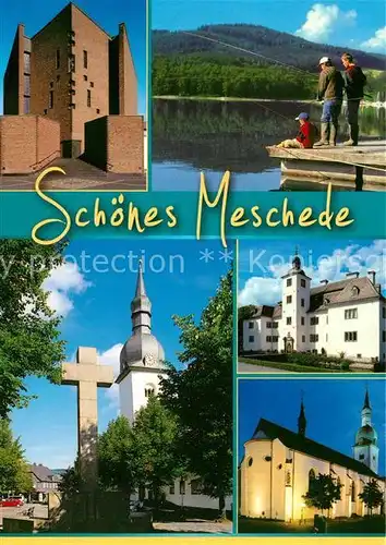 AK / Ansichtskarte Meschede Partie am Hennesee Kirchen Meschede