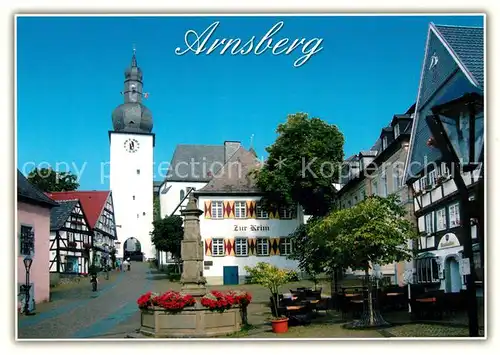 AK / Ansichtskarte Arnsberg_Westfalen Alter Markt Gasthaus Zur Krim Arnsberg_Westfalen