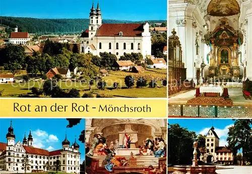 AK / Ansichtskarte Rot_Rot Moenchsroth Kloster Kirche Innenansicht Fresken Brunnen Rot_Rot