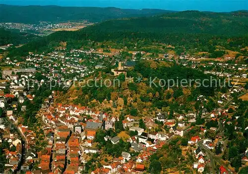 AK / Ansichtskarte Biedenkopf Zentrum mit Schloss Fliegeraufnahme Biedenkopf