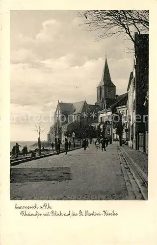 AK / Ansichtskarte Emmerich_Rhein Rheinufer mit Blick auf die St Martini Kirche Emmerich Rhein