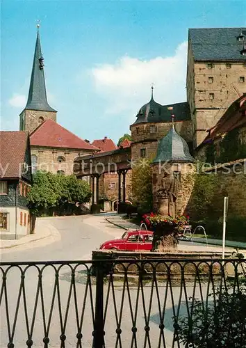 AK / Ansichtskarte Thurnau Marktplatz Brunnen Stadtmauer Kirchturm Thurnau