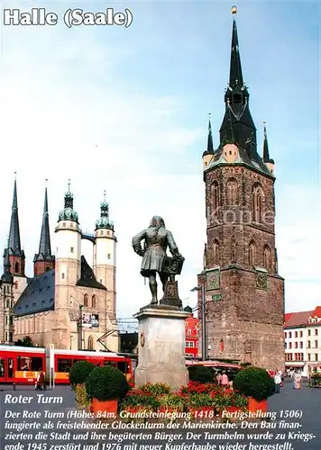 AK / Ansichtskarte Halle_Saale Roter Turm Haendel Denkmal Chronik Halle_Saale