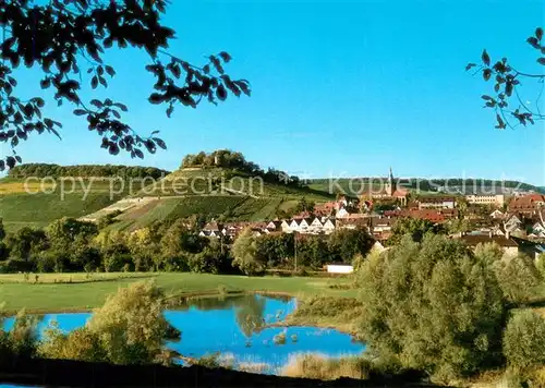 AK / Ansichtskarte Weinsberg Am Fusse der Weibertreu Burgruine Teich Teilansicht Weinsberg