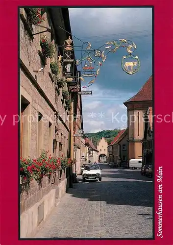 AK / Ansichtskarte Sommerhausen_Main Gasthof Zum Goldenen Ochsen Tuerschild Sommerhausen Main