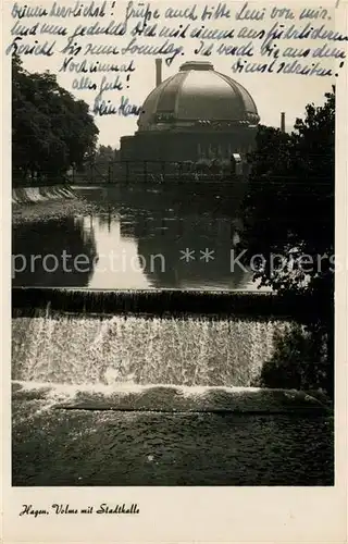 AK / Ansichtskarte Hagen_Westfalen Volme mit Stadthalle Hagen_Westfalen