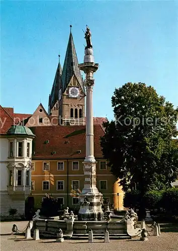 AK / Ansichtskarte Eichstaett_Oberbayern Residenzplatz Mariensaeule Dom Eichstaett_Oberbayern