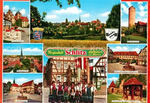 AK / Ansichtskarte Schlitz Marktplatz Jugendherberge Ottoburg Vorderburg Schlitz