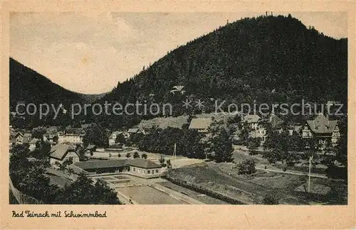 AK / Ansichtskarte Bad_Teinach Zavelstein Panorama mit Schwimmbad Bad_Teinach Zavelstein