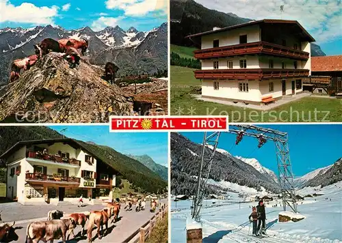 AK / Ansichtskarte St_Leonhard_Pitztal Haus Bergfrieden Kuehe Schlepplift Steinboecke St_Leonhard_Pitztal