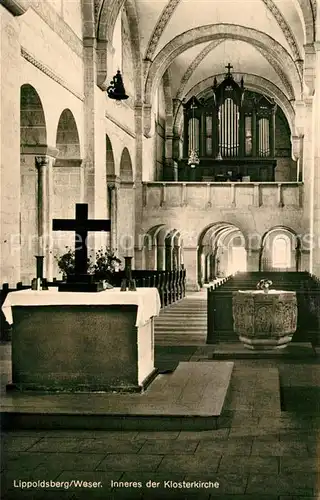 AK / Ansichtskarte Lippoldsberg Inneres der Klosterkirche Orgel Lippoldsberg