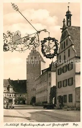 AK / Ansichtskarte Dinkelsbuehl Rothenburgerstrasse mit Greifenschild Dinkelsbuehl