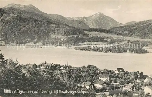 AK / Ansichtskarte Tegernsee auf Abwinkel mit Hirschberge und Kampen Tegernsee